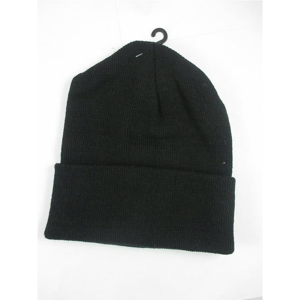Plain Beanie Hat Knit Cuff Ski Cap Skull Warm Winter Solid Color Blank Men Women